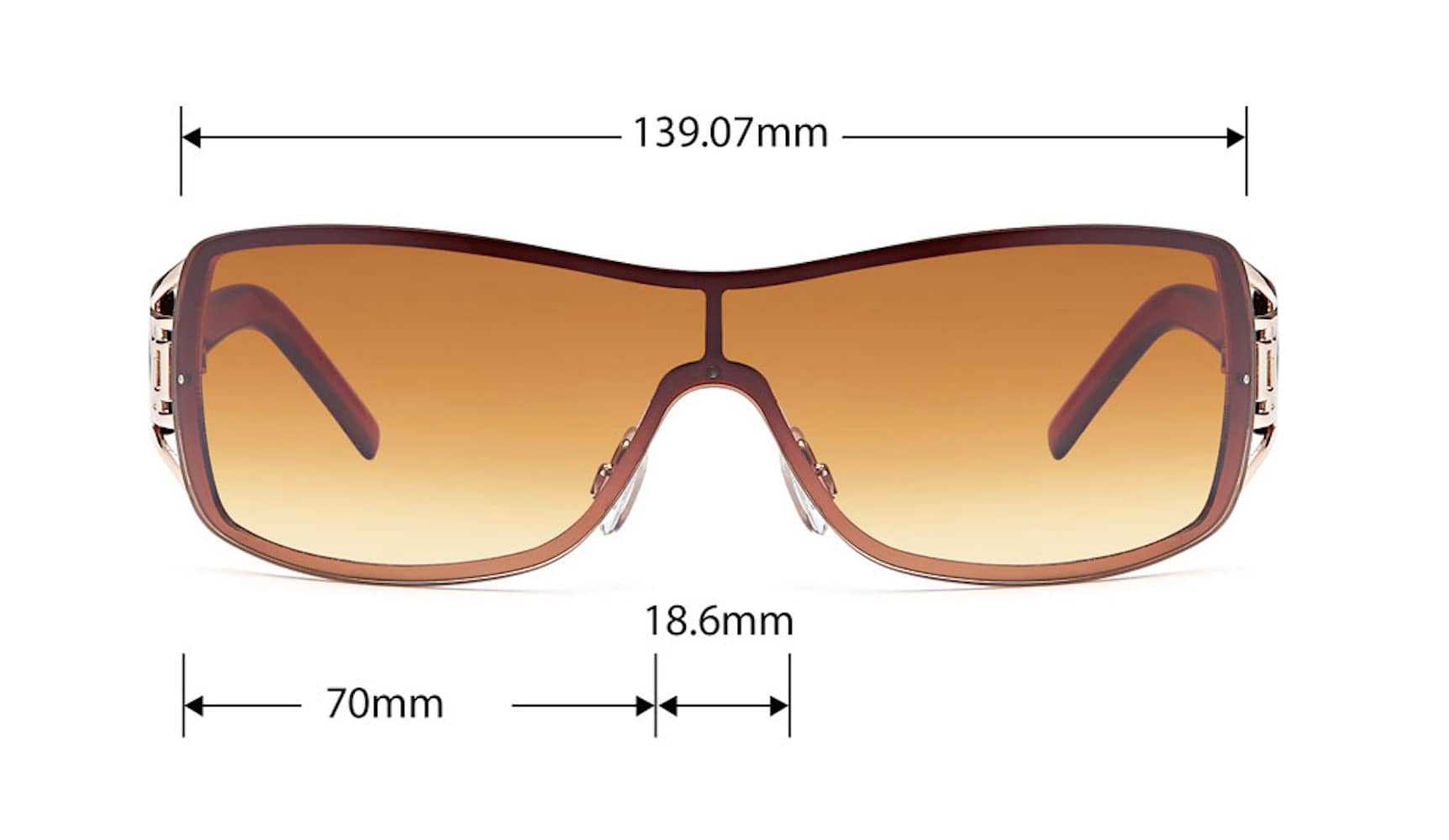 Damen Monoscheiben Sonnenbrille