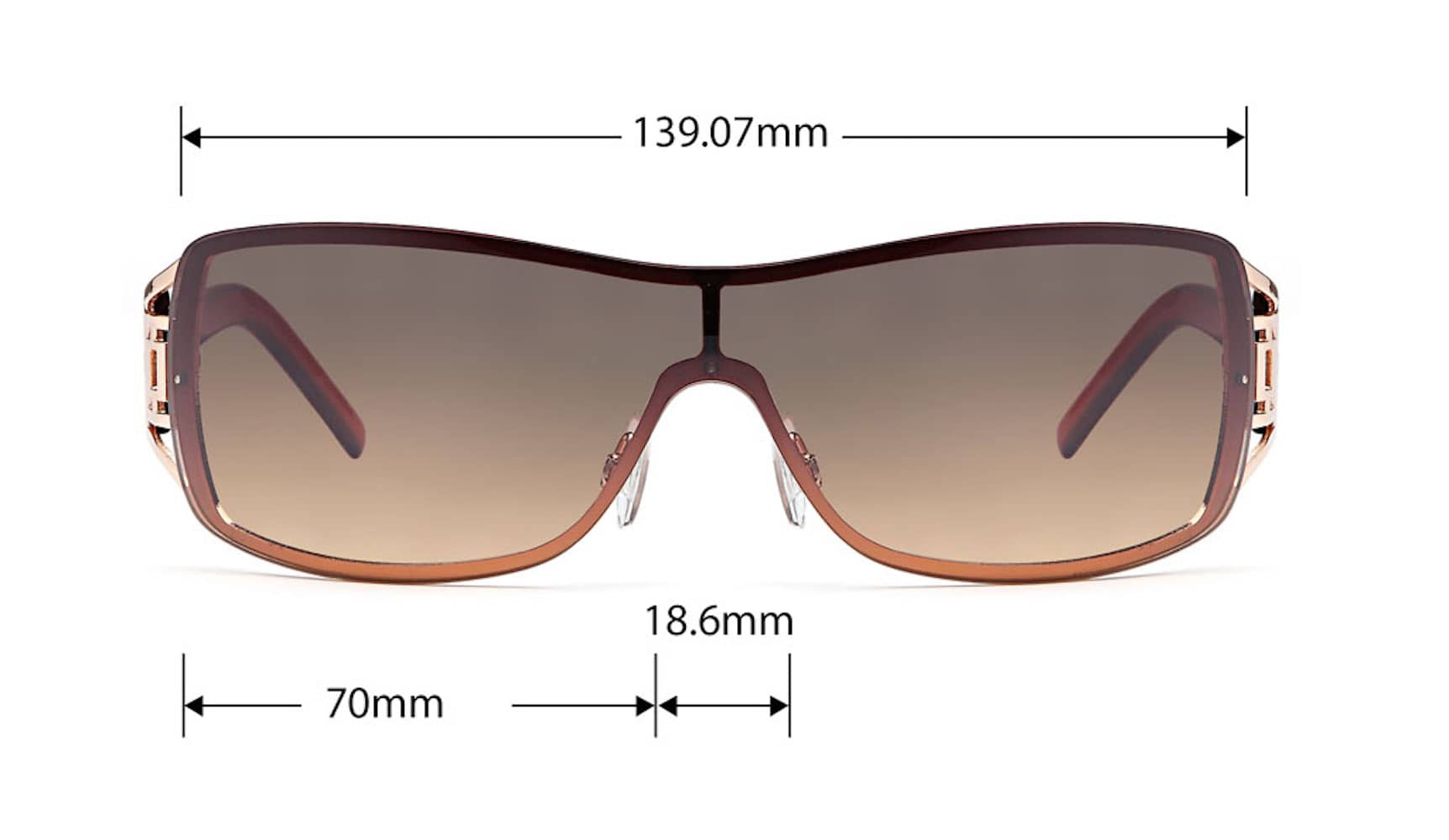 Damen Monoscheiben Sonnenbrille