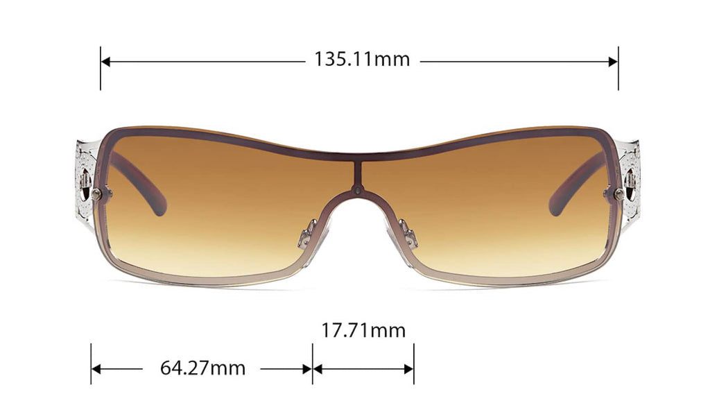 Damen Monoscheiben Sonnenbrille