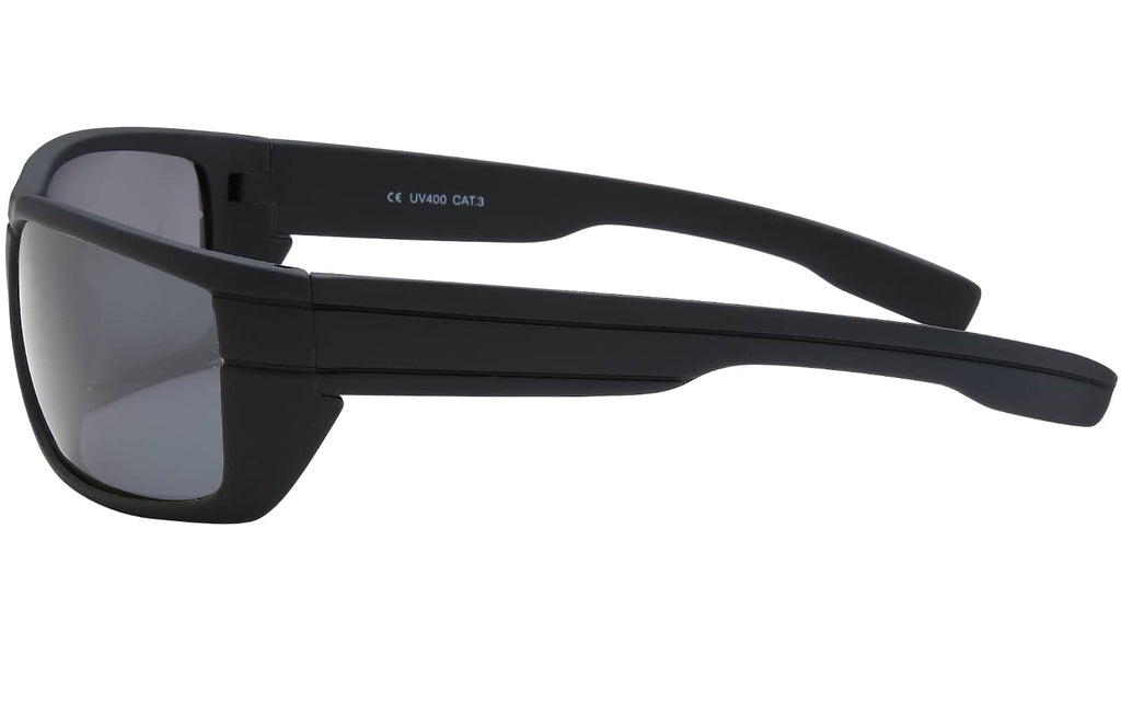 Herren Sport Sonnen Brille Polarisiert Rechteckig Matt Verspiegelt