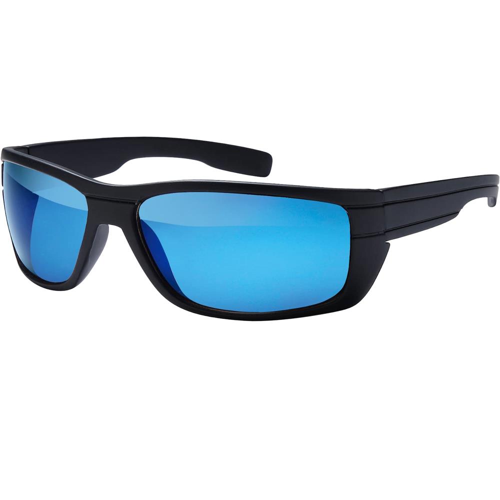 Herren Sport Sonnen Brille Polarisiert Rechteckig Matt Verspiegelt
