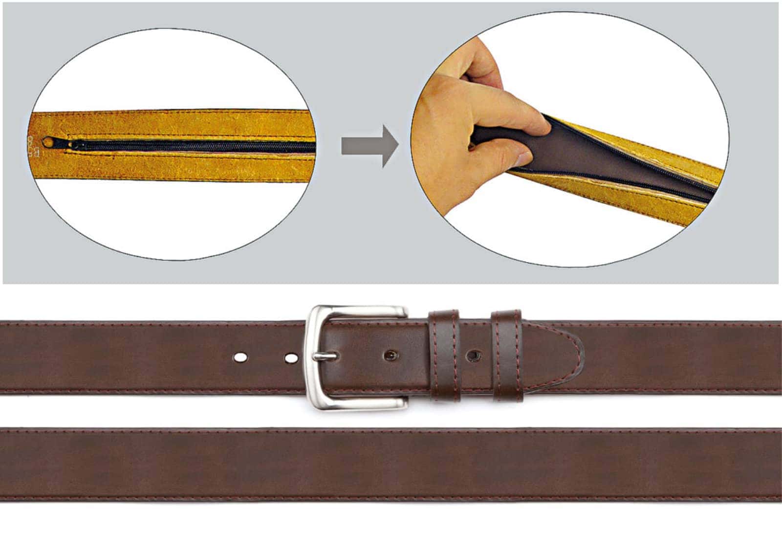 Herren Gürtel Safe-Gürtel Tresorgürtel