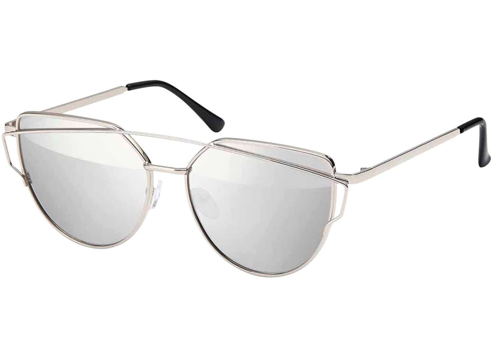 Damen Piloten Sonnenbrille mit Eckigem Flachglas