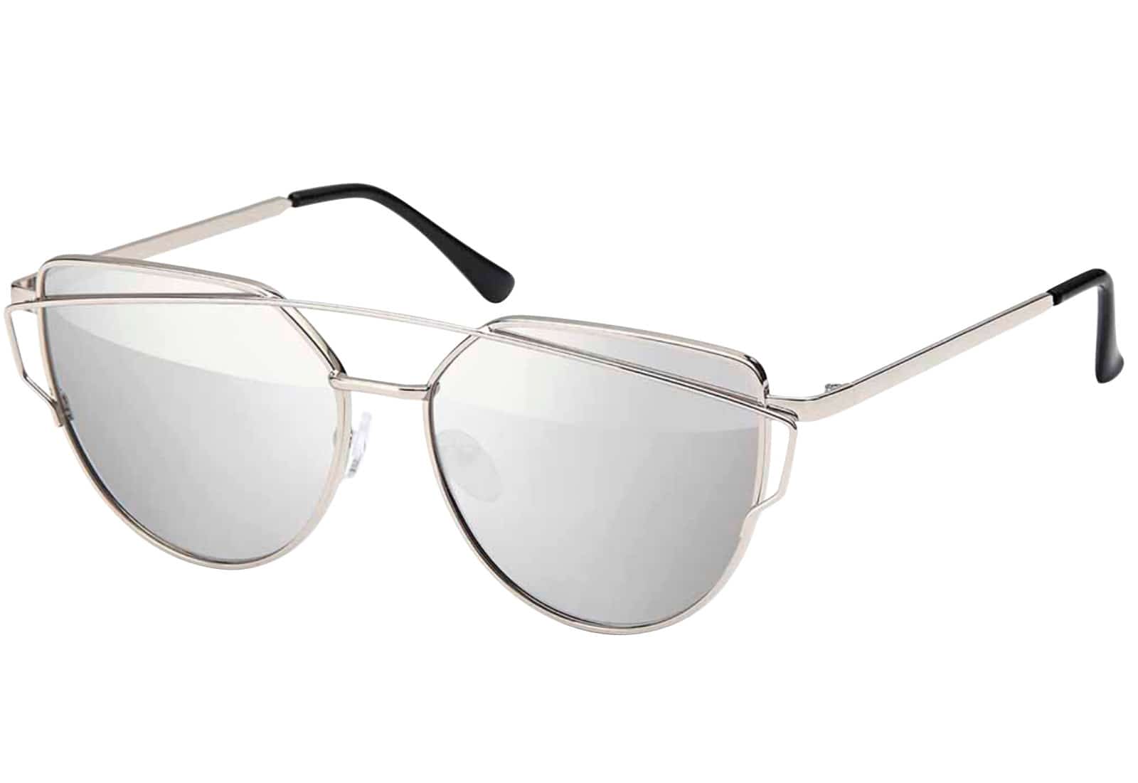 Damen Piloten Sonnenbrille mit Eckigem Flachglas