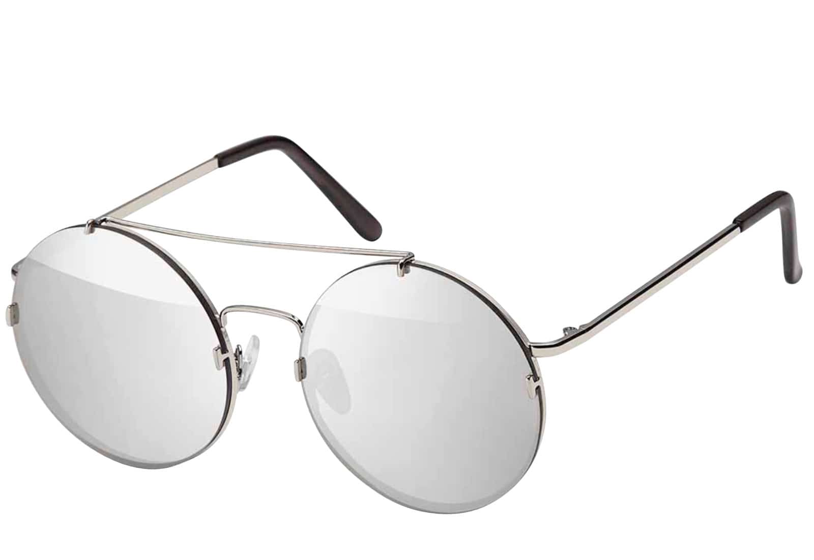 Runde Damen Flachglas Sonnenbrille