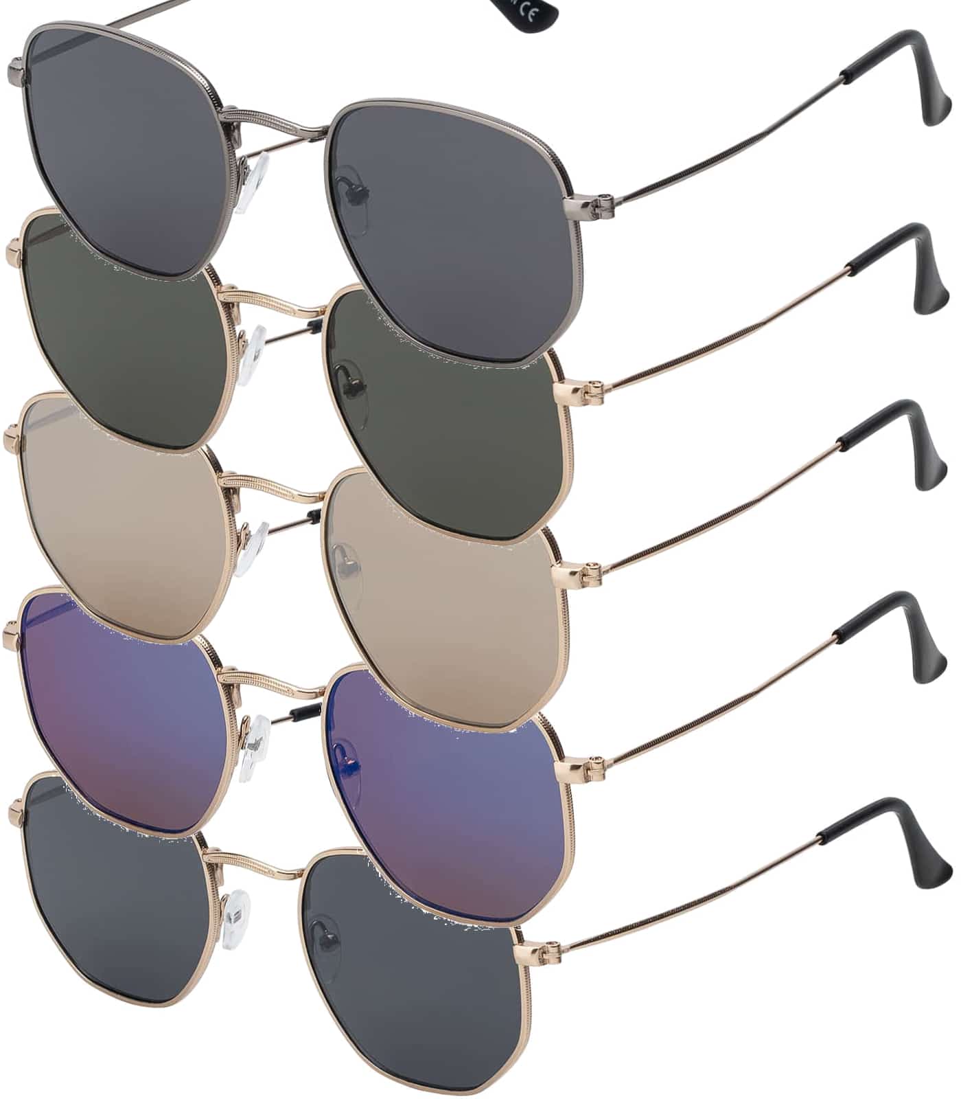Eckige Unisex Sonnenbrille