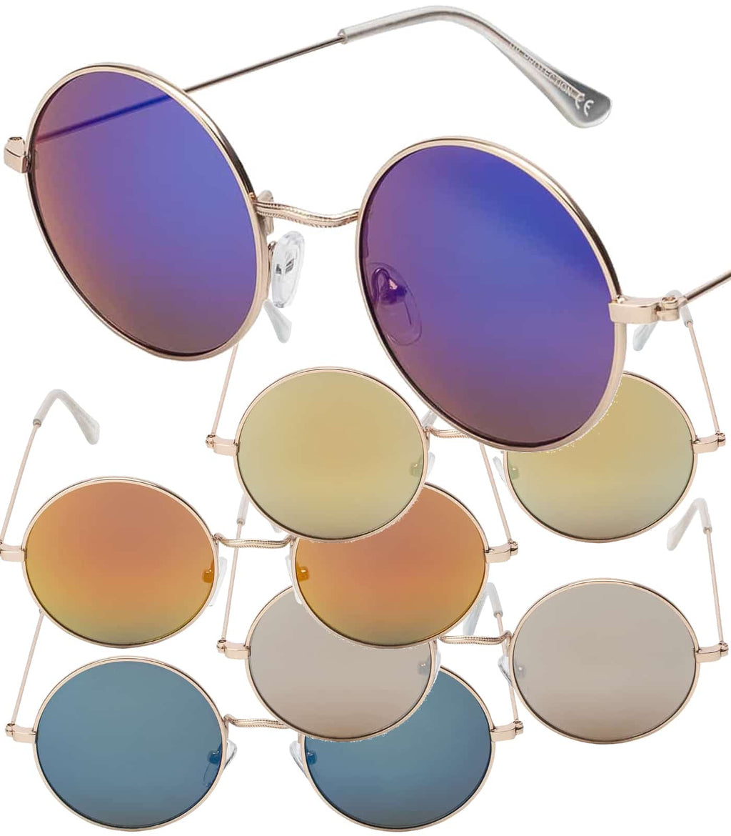 Runde Unisex Sonnenbrille Verspiegelt