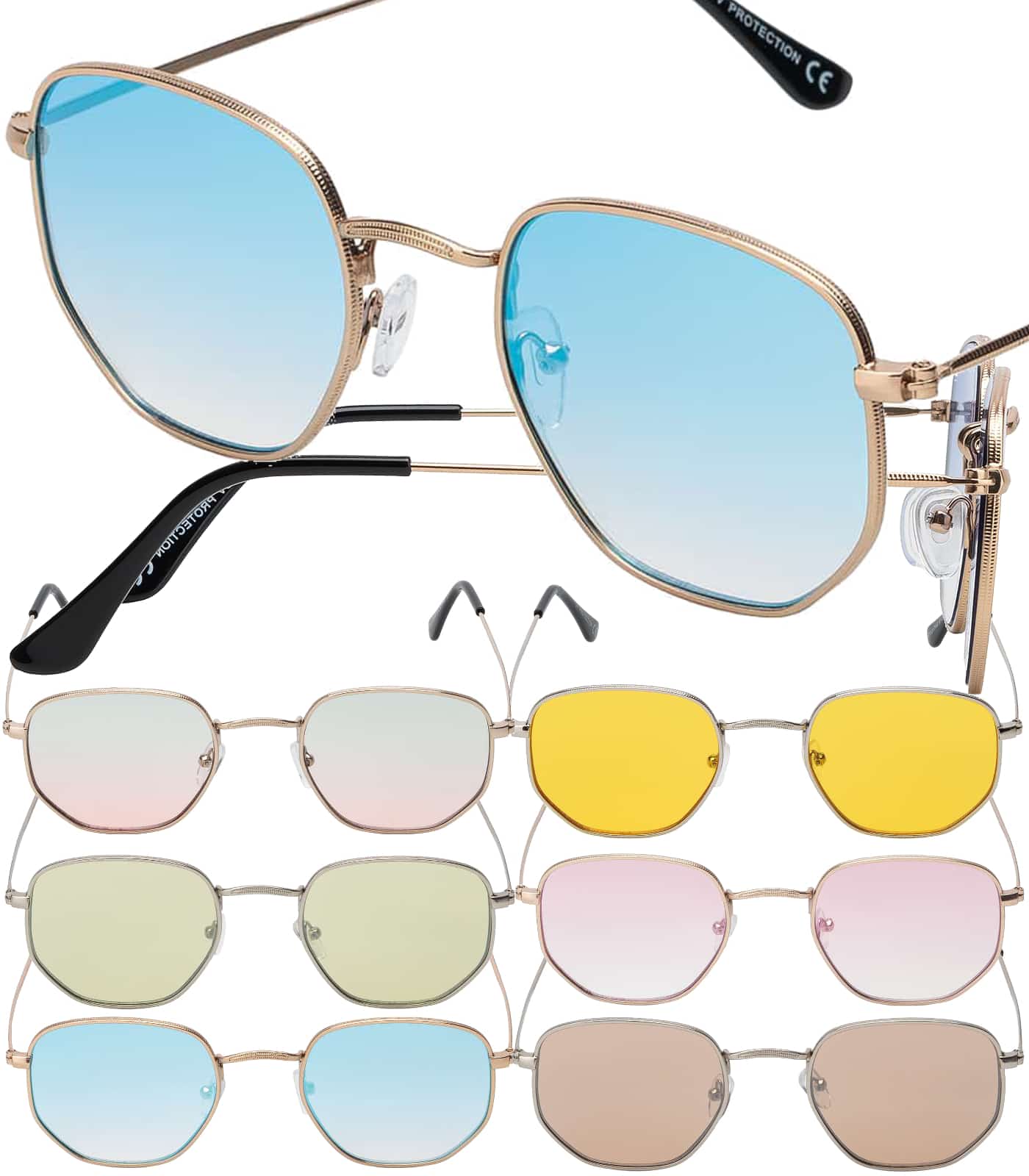 Eckige Unisex Sonnenbrille