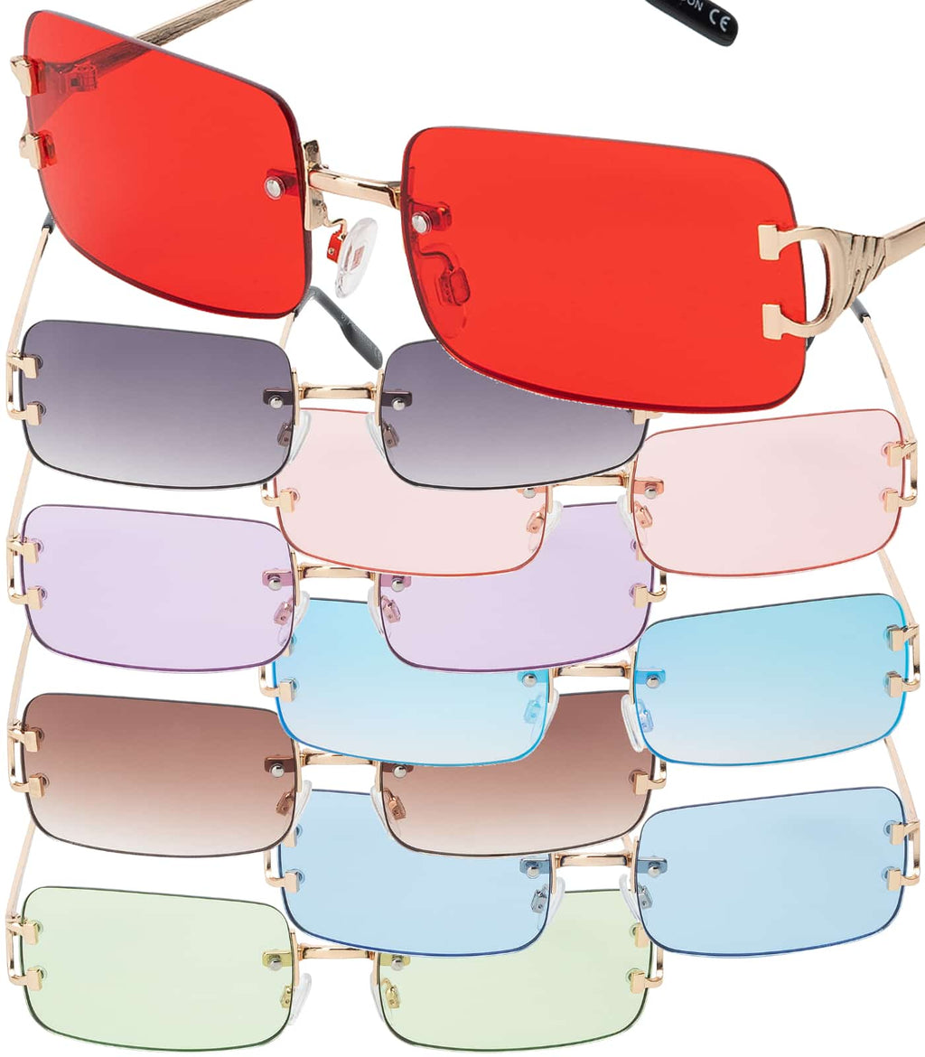 Unisex Rechteckige Sonnenbrille