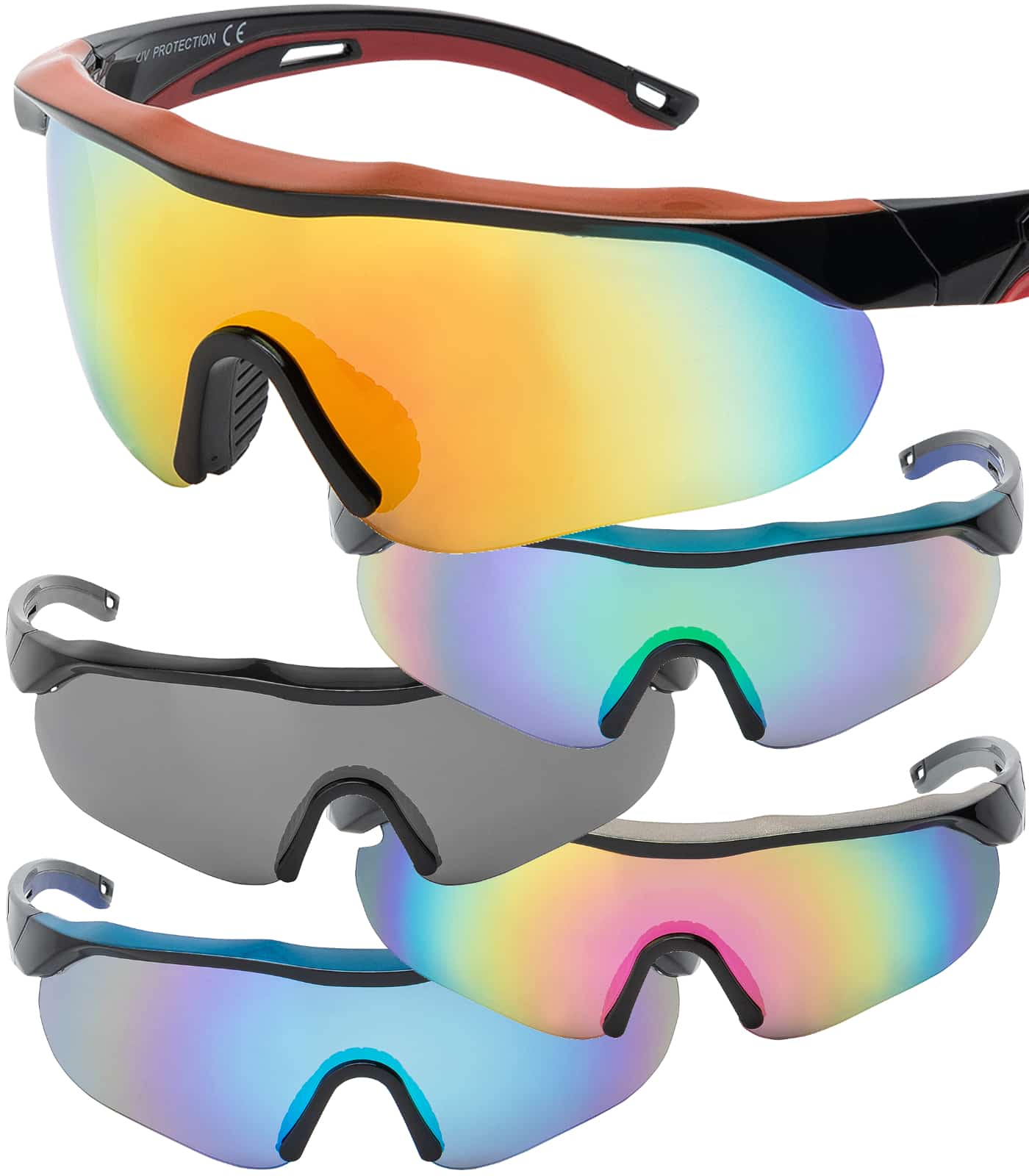 Sportliche Halbrand Sonnenbrille