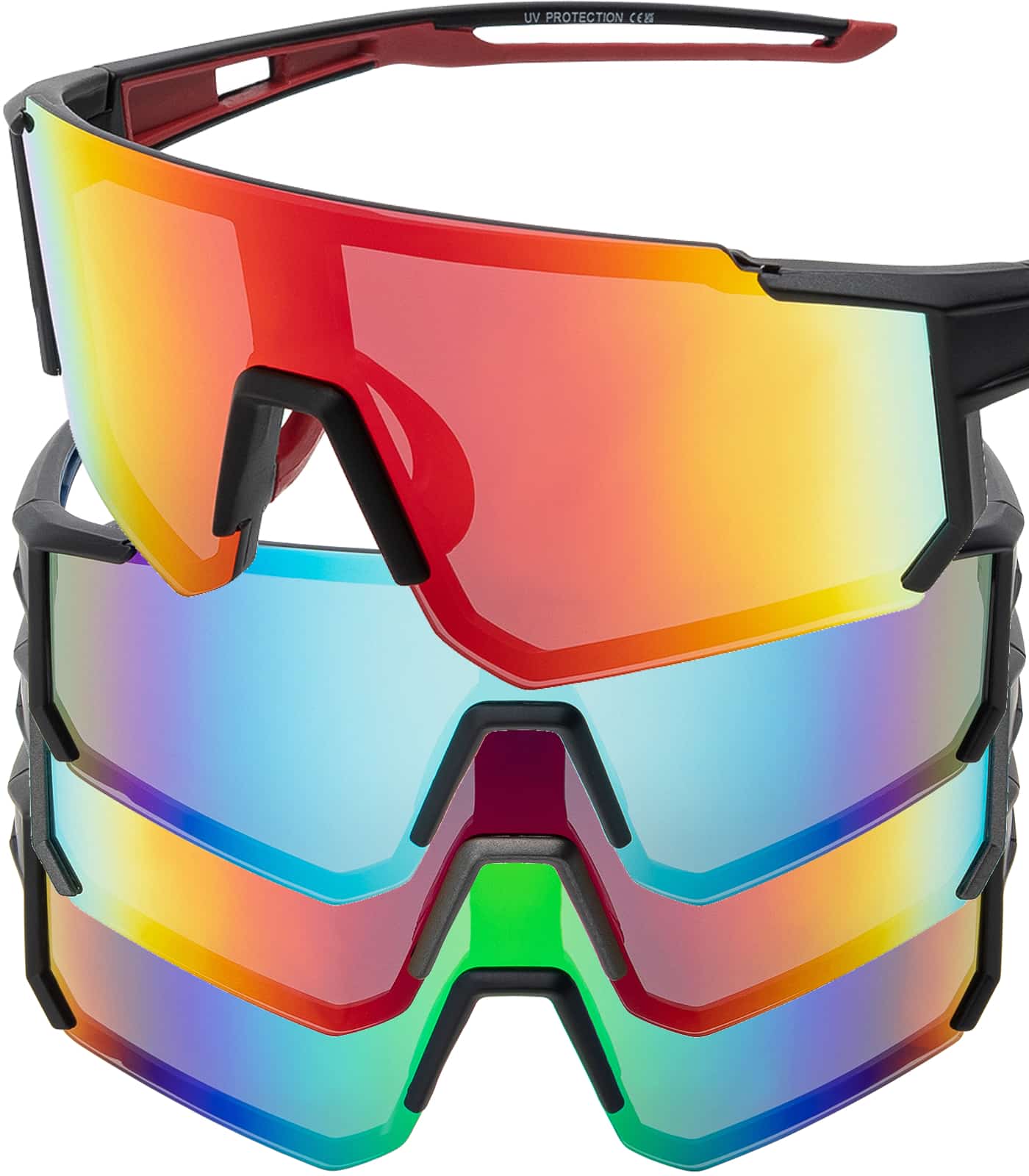 Vollrand Visier Sport Sonnenbrille Verspiegelt