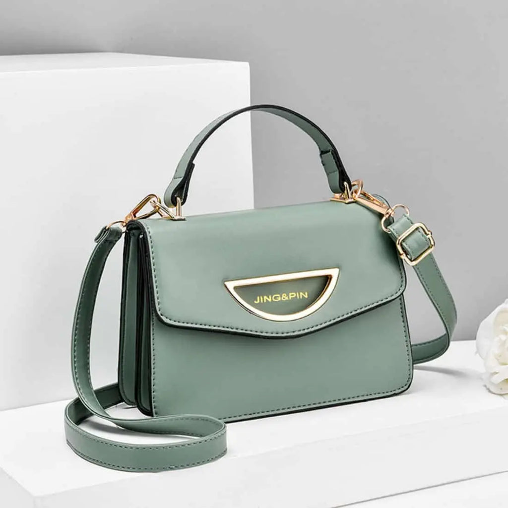 Umhängetasche in Lederoptik Grün – Damen Handtaschen 3