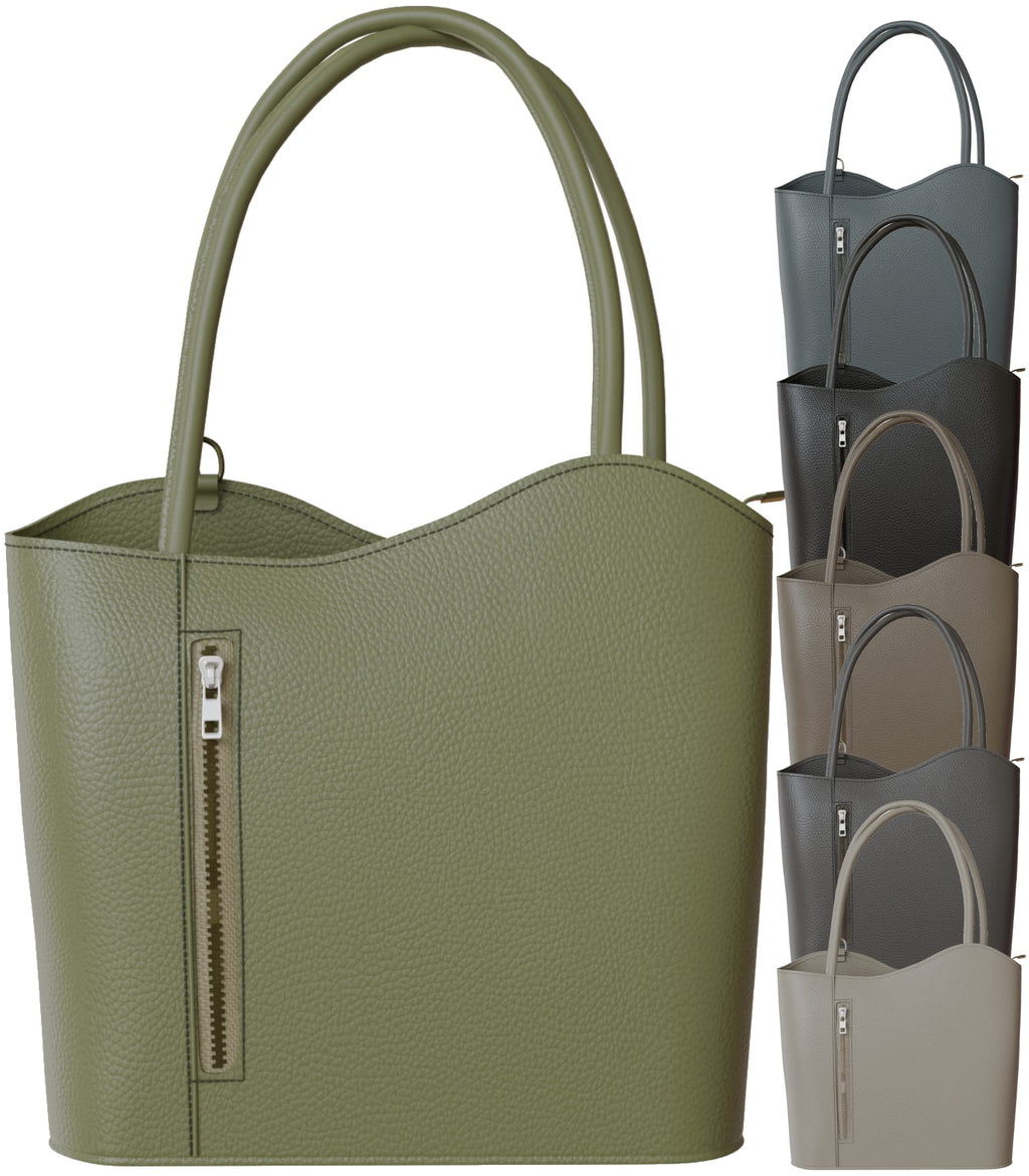 Damen Leder Handtasche – Auch als Rucksack tragbar, elegant & vielseitig