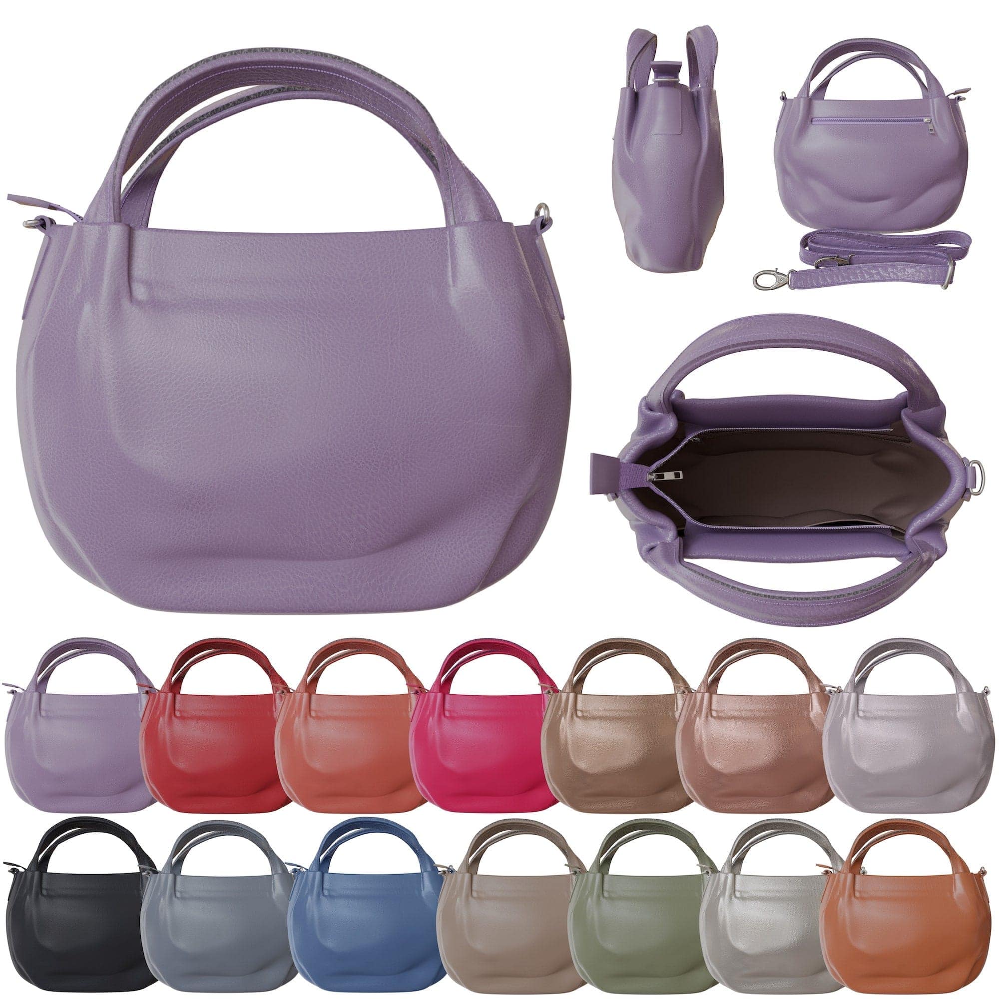 Elegante vegane Damen Handtasche aus Kunstleder mit Umhängefunktion