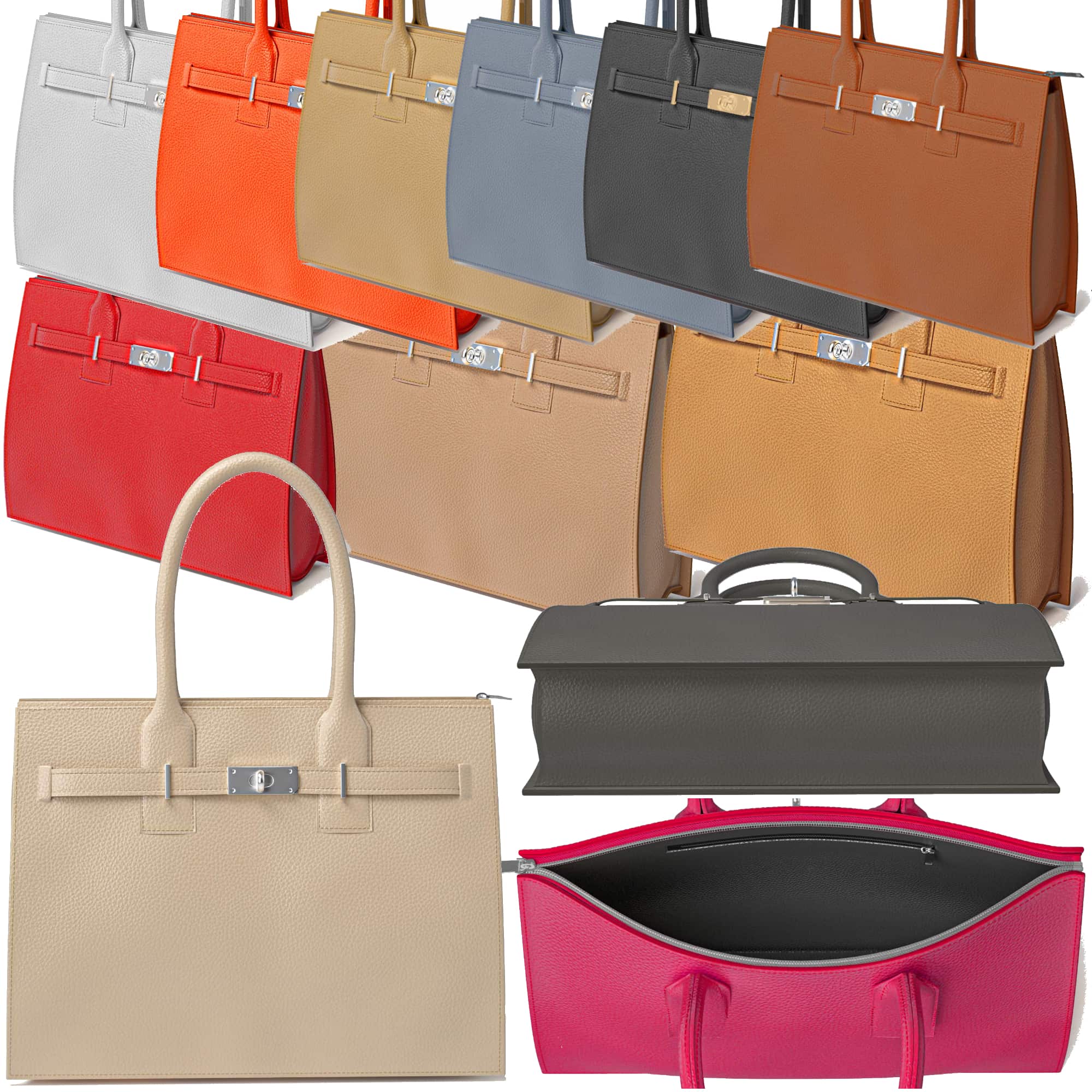 Damen Handtasche Echtleder – aus Italien  kompakt & elegant