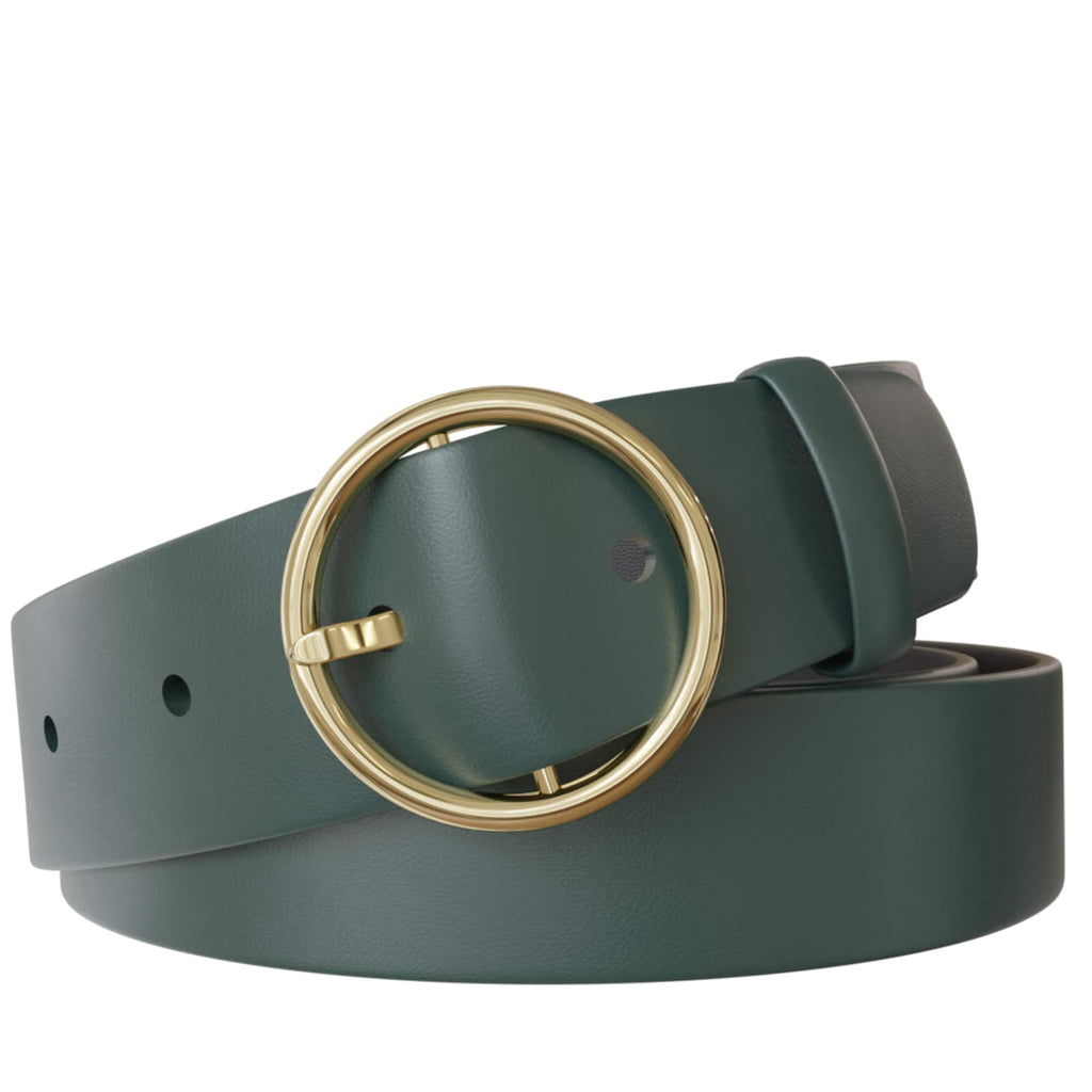 Damen Leder Gürtel mit Goldfarbener Schnalle