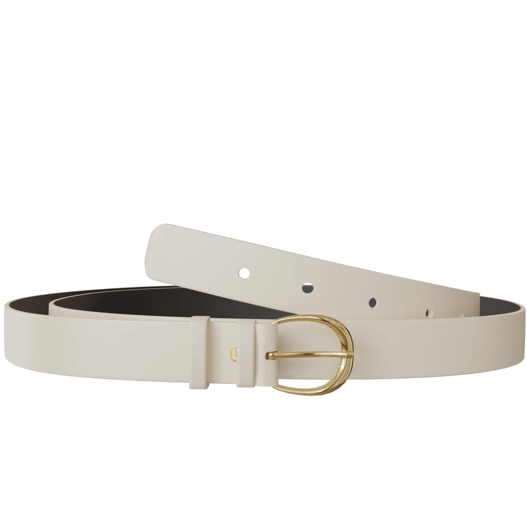 Damen Echt Leder Gürtel mit Goldfarbner Schnalle