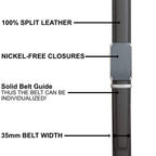 Übergrößen Herren Leder Automatikgürtel kürzbar 160cm Schwarz – Überlängengürtel 6
