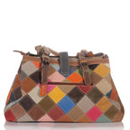 Echtleder Patchwork Tasche mit viel Stauraum – Damen Handtaschen 2
