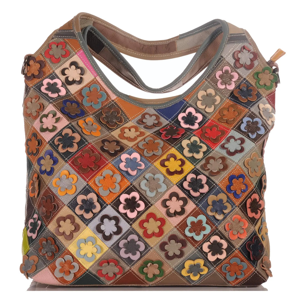 Echtleder Shopper Bag in Pachwork Design – Damen Handtaschen 5