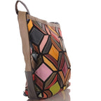 Damen Leder Umhängetasche – Patchwork Design – Damen Handtaschen 4