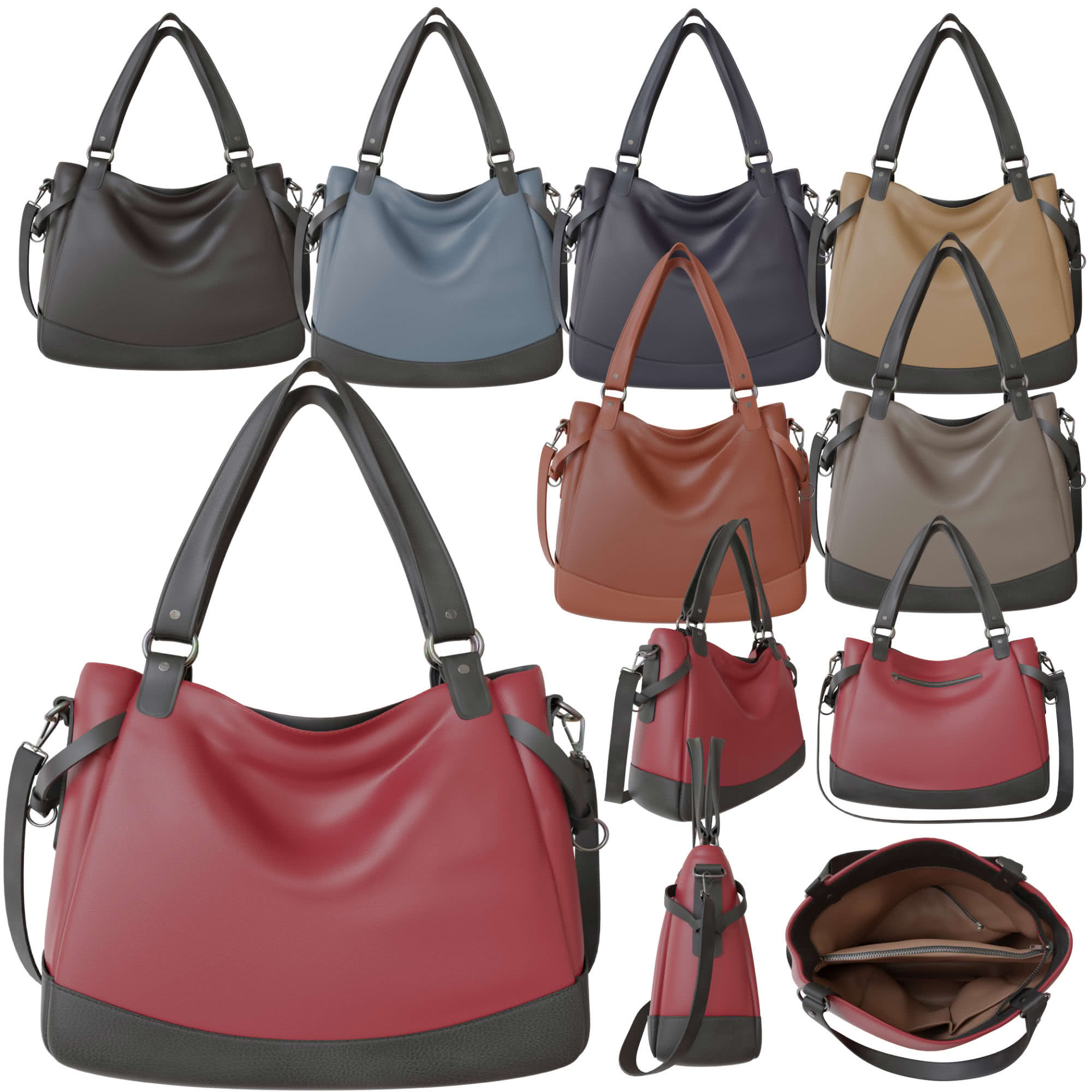 Damen Vegane Shopper Tasche Hobo Bag Umhänge Tasche