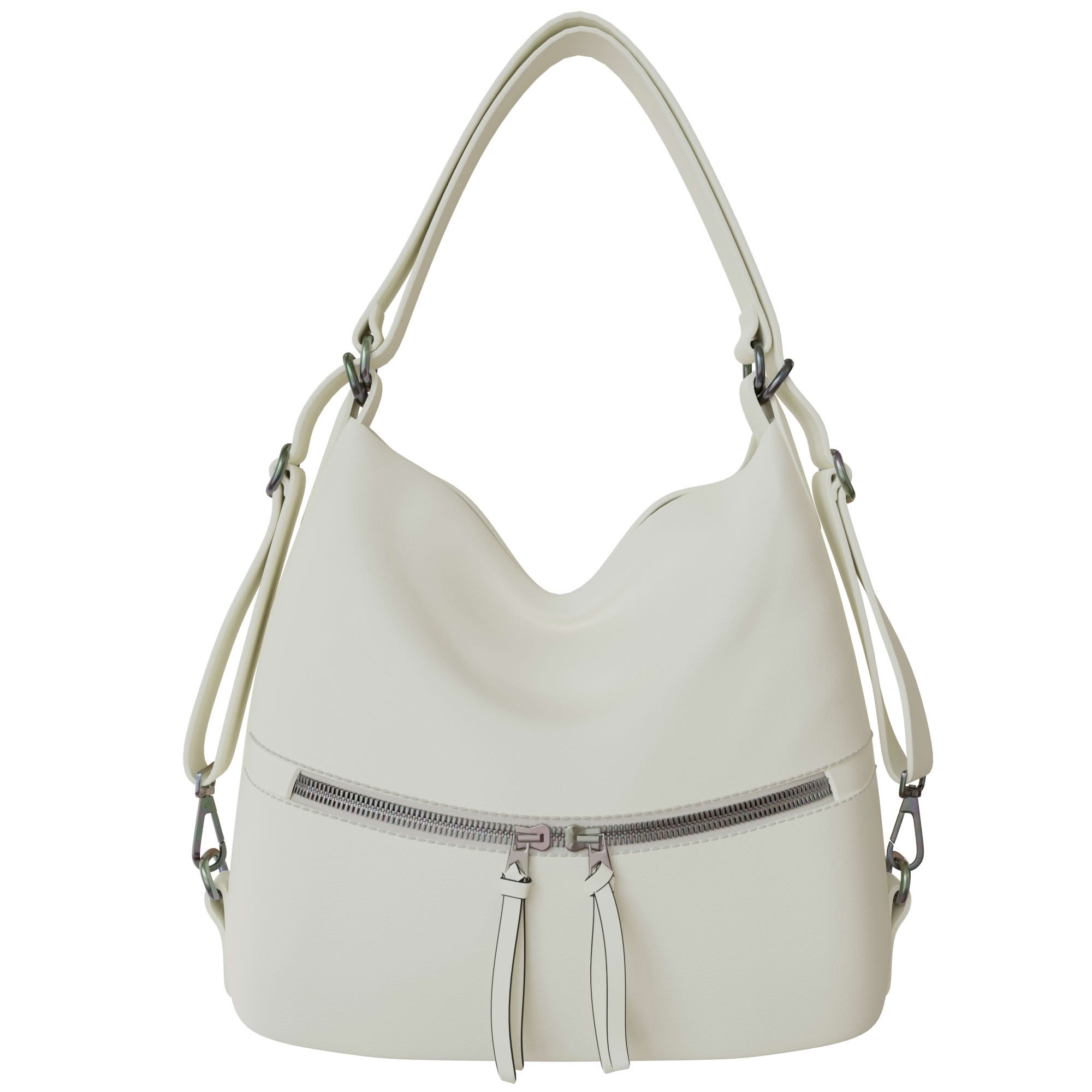 Damen Shopper Bag aus veganem Leder Rucksackfunktion