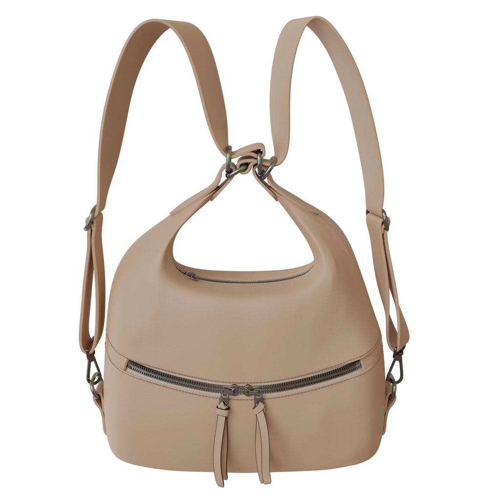 Damen Shopper Bag aus veganem Leder Rucksackfunktion