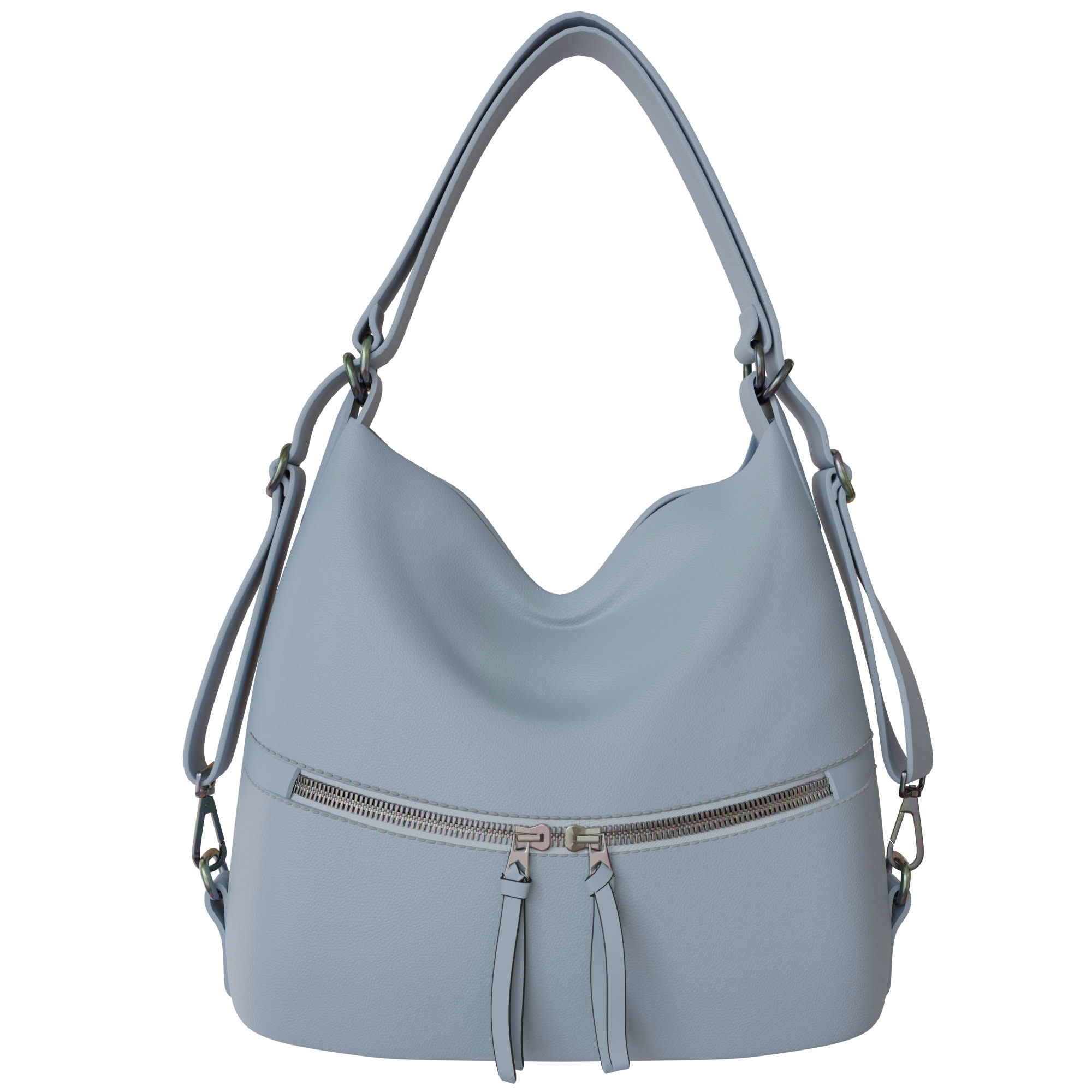 Damen Shopper Bag aus veganem Leder Rucksackfunktion