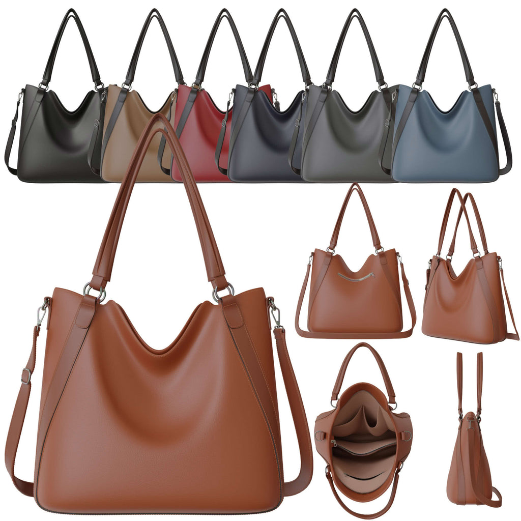 Damen Schultertasche aus veganem Leder – elegant & geräumig