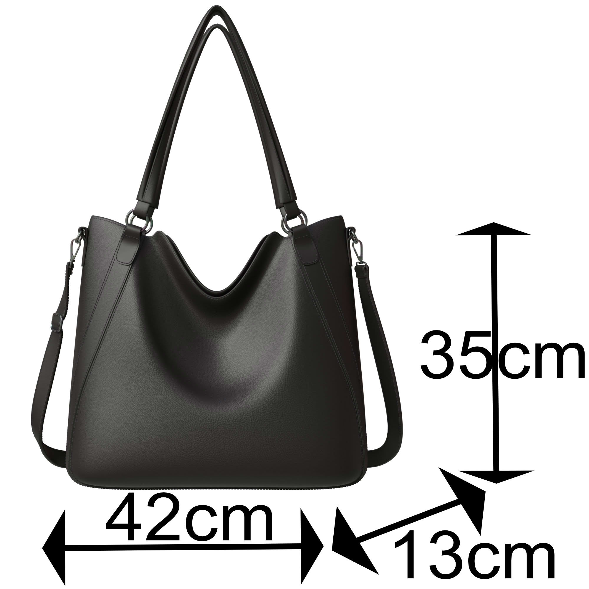 Damen Schultertasche aus veganem Leder – elegant & geräumig
