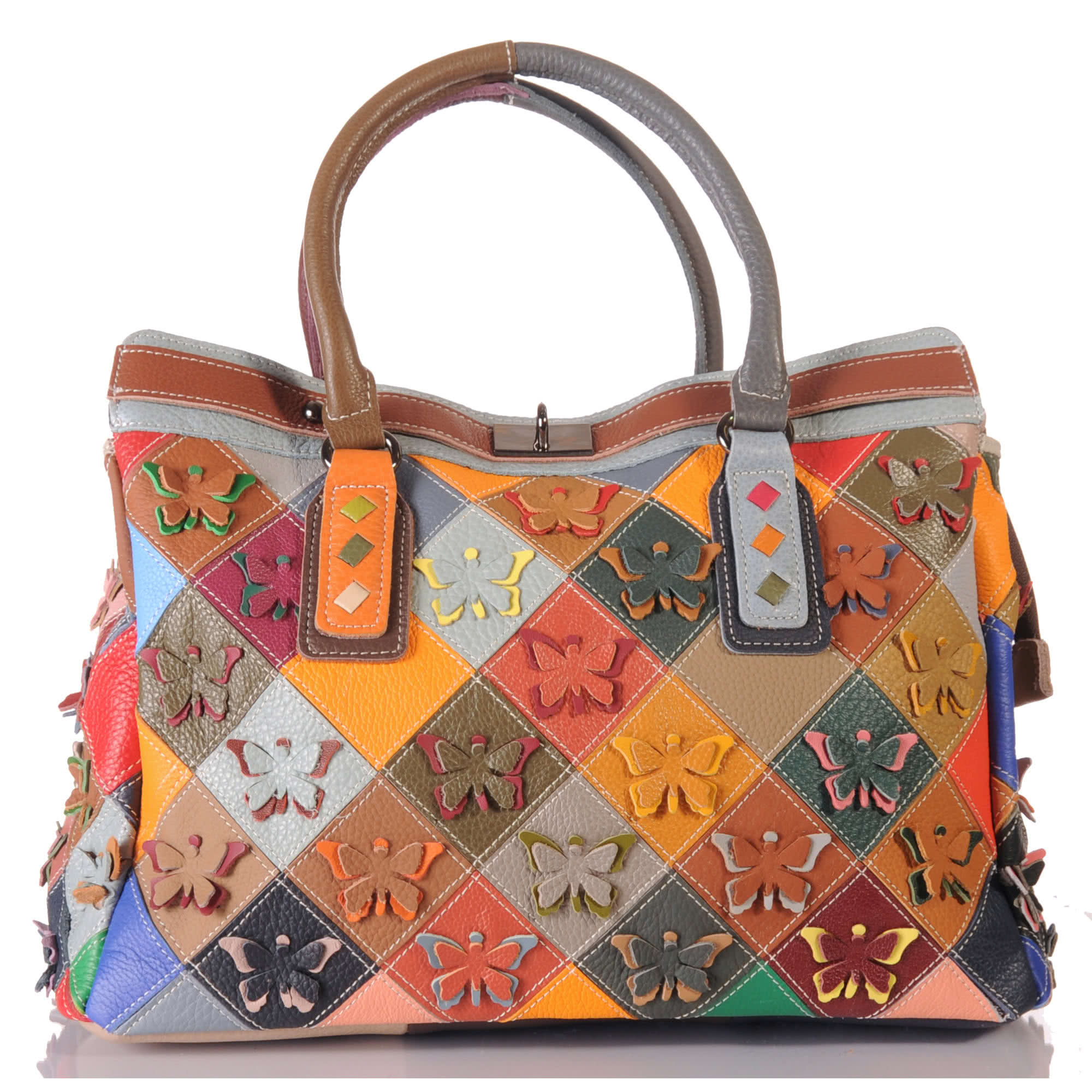 Damen Patchwork Leder Tasche – Unikat
