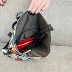 Damen Leder Rucksack im geometrischen Patchwork-Design – Damen Rucksäcke 8