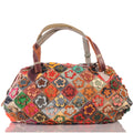 Damen Patchwork Tasche mit 3D-Blumen – Damen Handtaschen 1