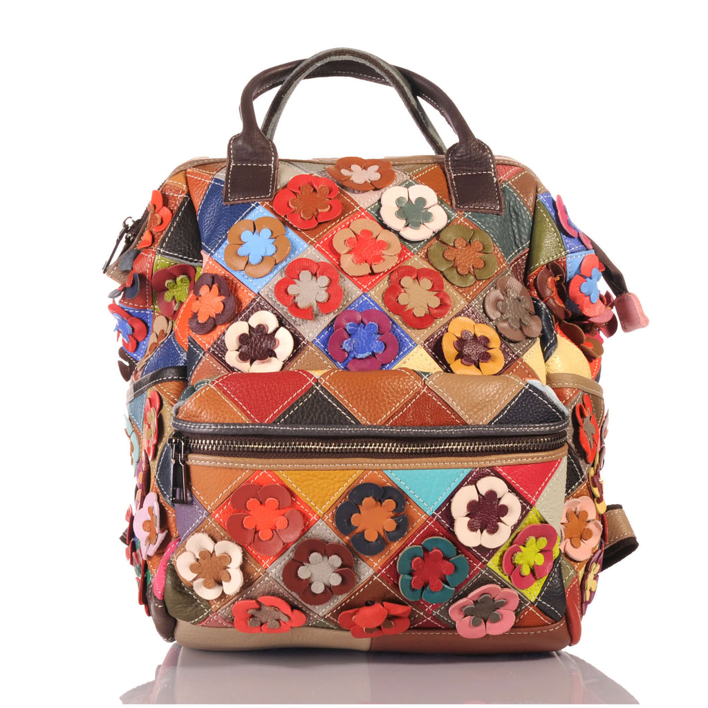 Bunter Damen Patchwork Rucksack als Unikat – Damen Rucksäcke 1