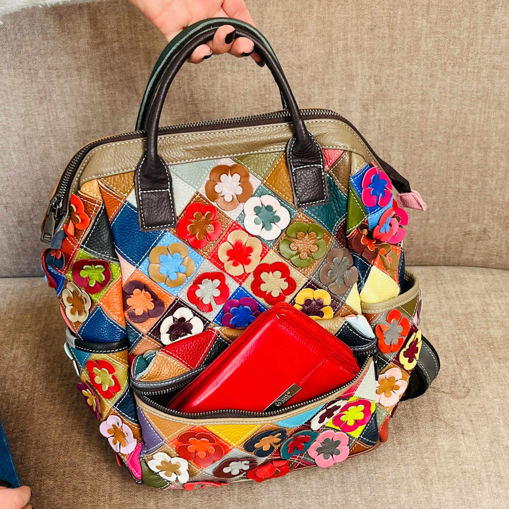 Bunter Damen Patchwork Rucksack als Unikat – Damen Rucksäcke 7