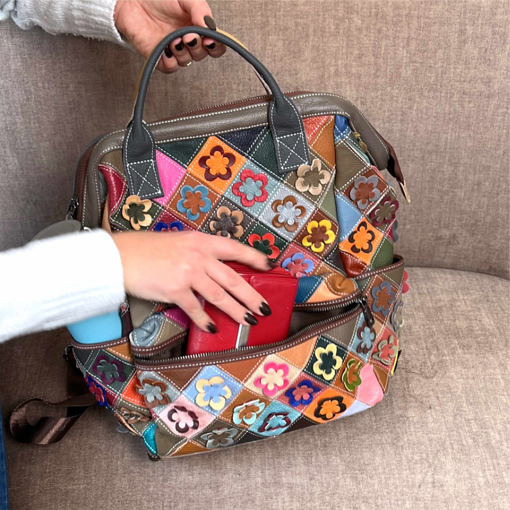 Bunter Damen Patchwork Rucksack als Unikat – Damen Rucksäcke 9