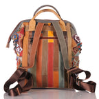 Damen Patchwork Leder Rucksack groß – Blumen Unikat – Damen Rucksäcke 3