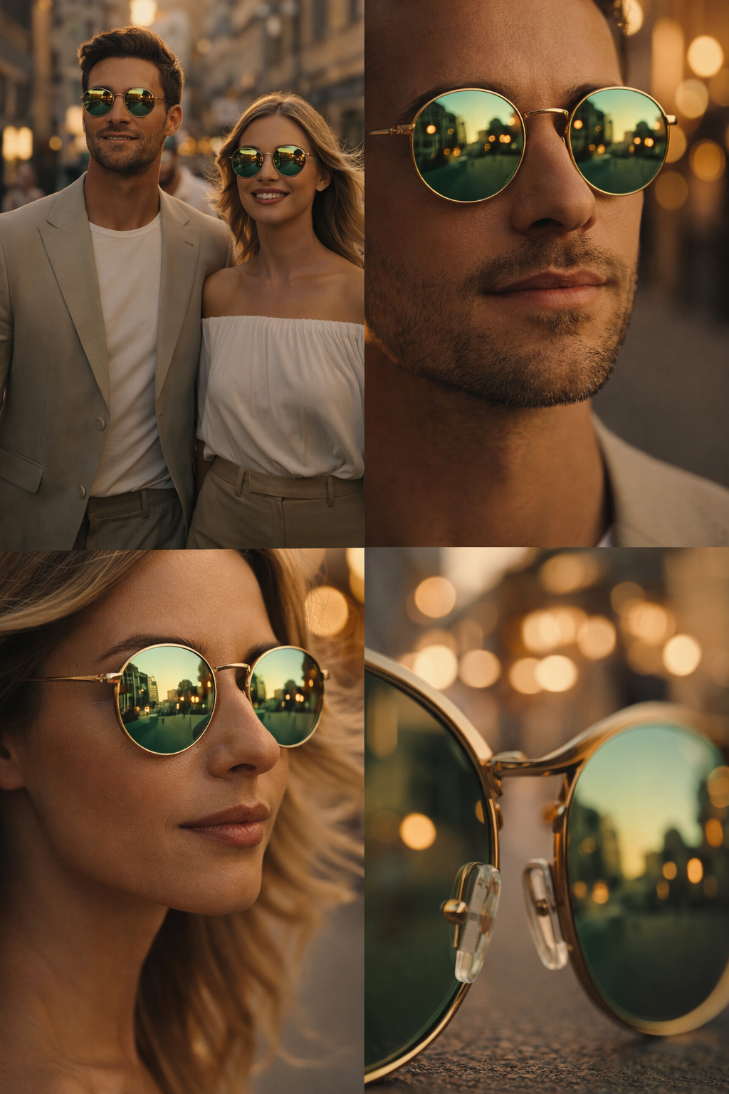 Runde Damen Herren Sonnenbrille Verspiegelt