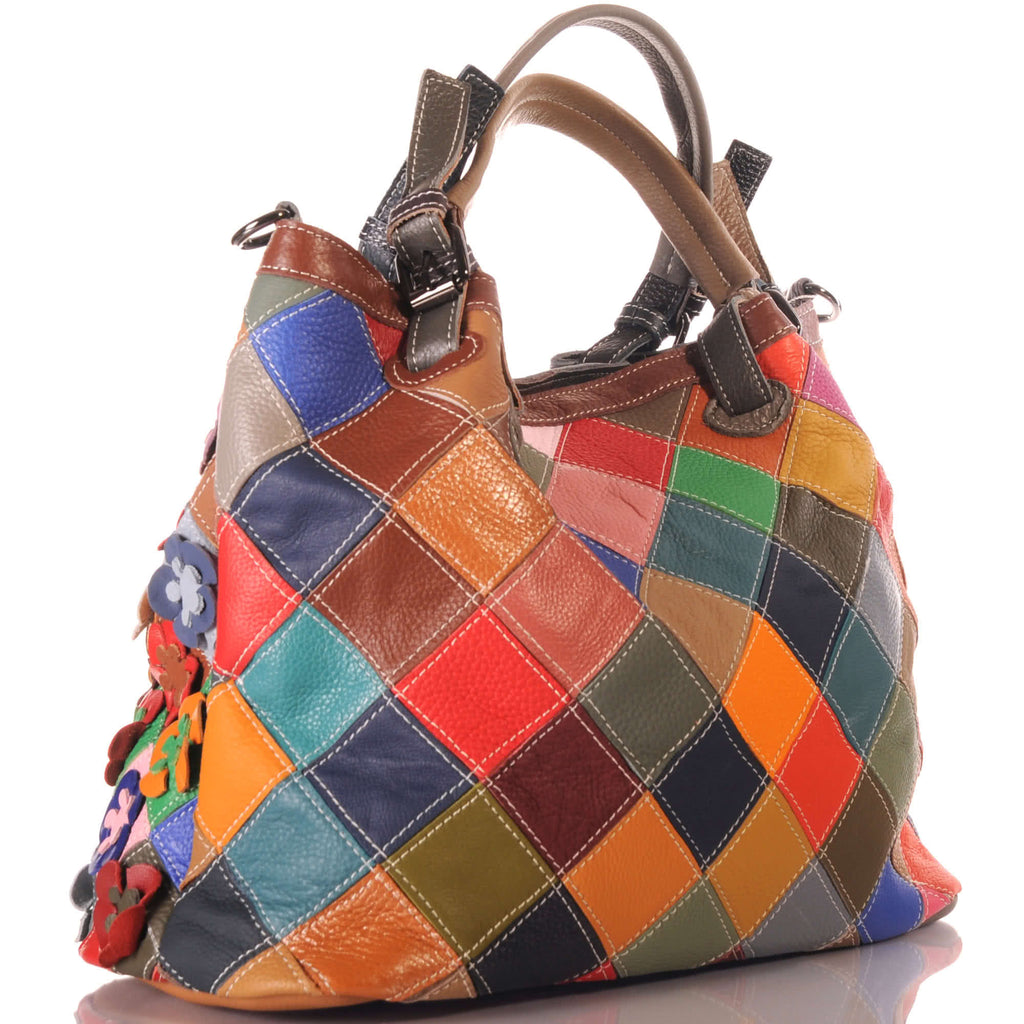 Damen Patchwork Handtasche mit Umhängegurt – Damen Handtaschen 2