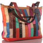 Edle Leder Patchwork Handtasche 2-in-1 – Damen Handtaschen 4