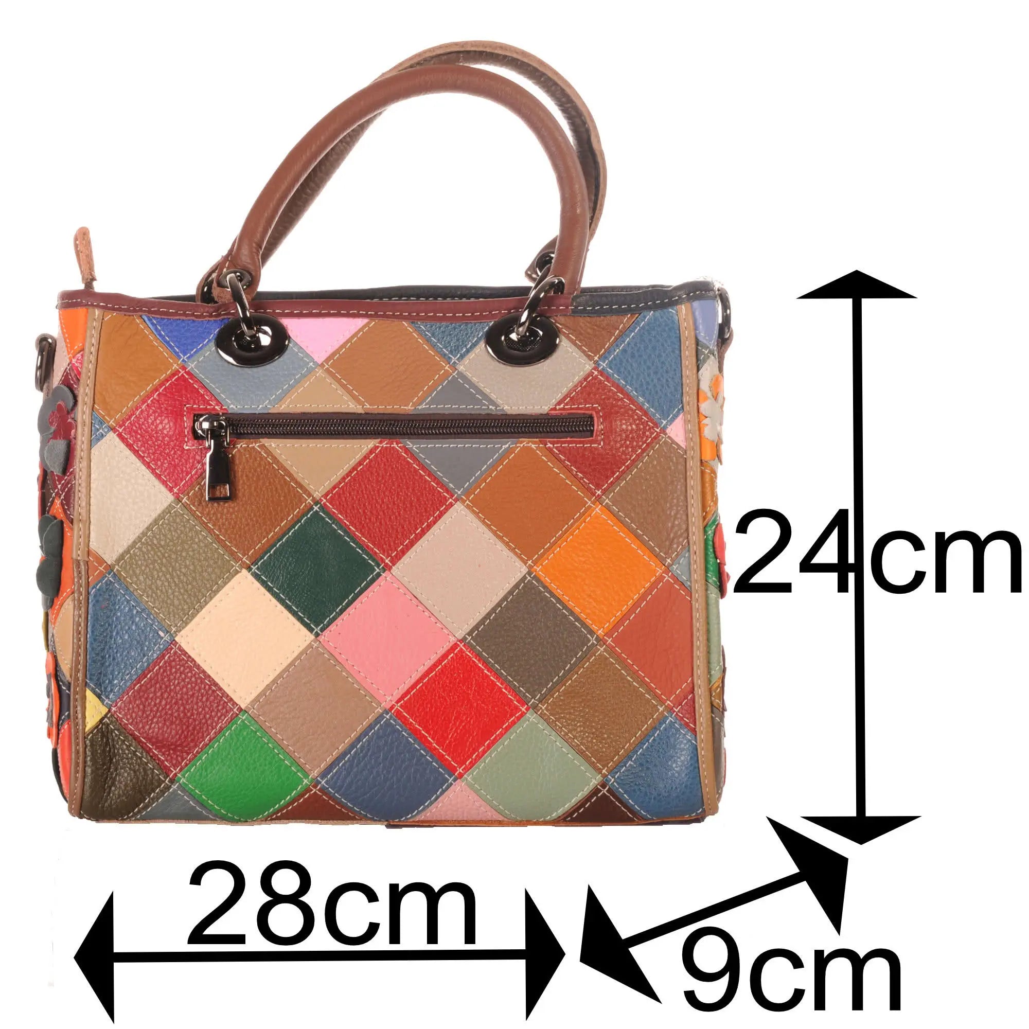 Damen Patchwork Handtasche mit Umhängegurt – Damen Handtaschen 5