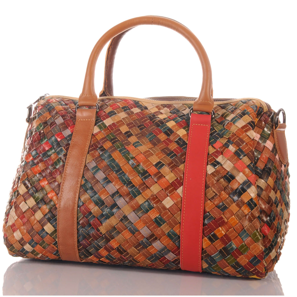 Große geflochtene Leder Handtasche