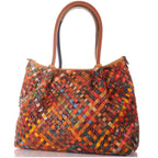Große geflochtene Leder Handtasche – Damen Handtaschen 1