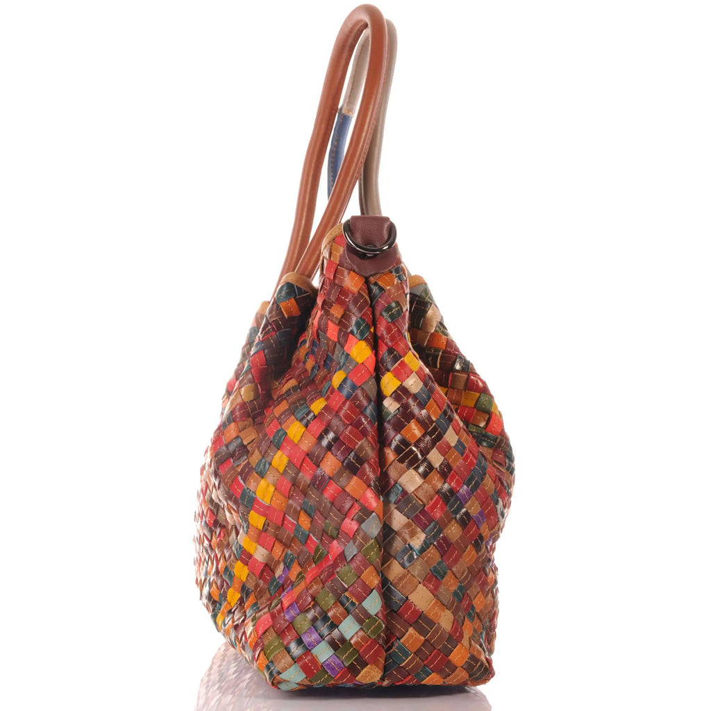 Große geflochtene Leder Handtasche – Damen Handtaschen 2