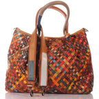 Große geflochtene Leder Handtasche – Damen Handtaschen 3