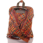Patchwork Leder Rucksack Damen geflochten 2 in 1 Tasche – Damen Rucksäcke 4
