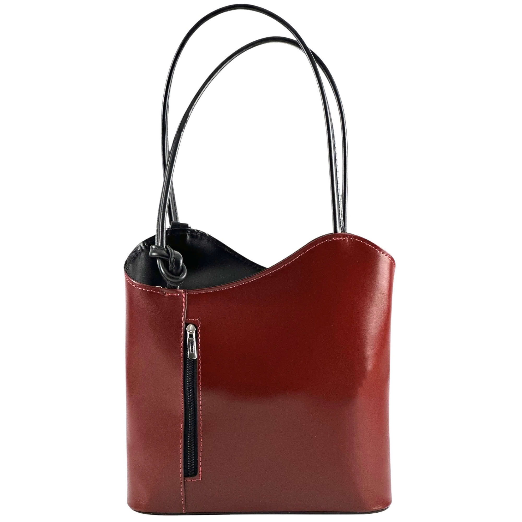 Damen Echtleder Tasche Rucksack 2 in 1 Made in Italy Leder Handtasche