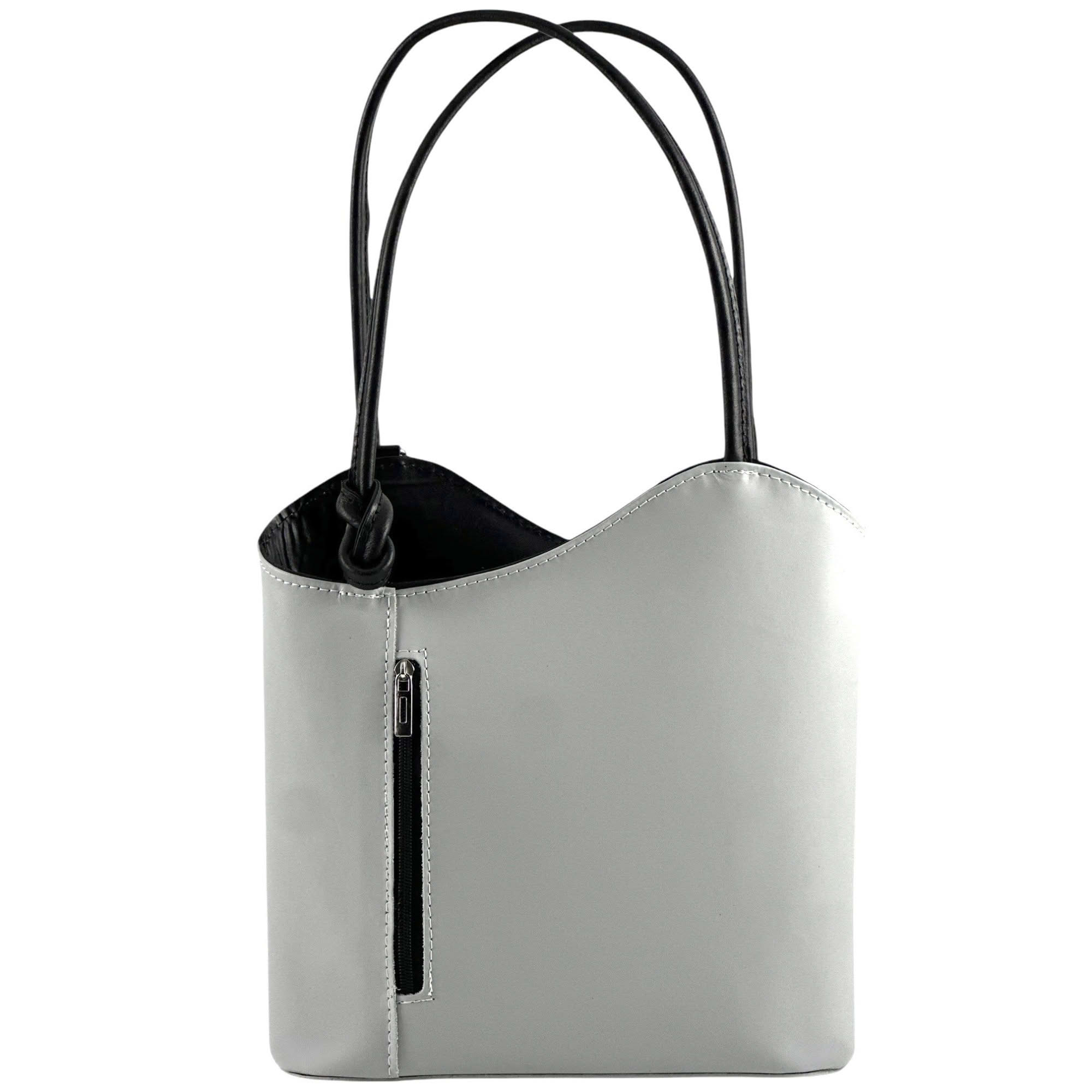 Damen Echtleder Tasche Rucksack 2 in 1 Made in Italy Leder Handtasche