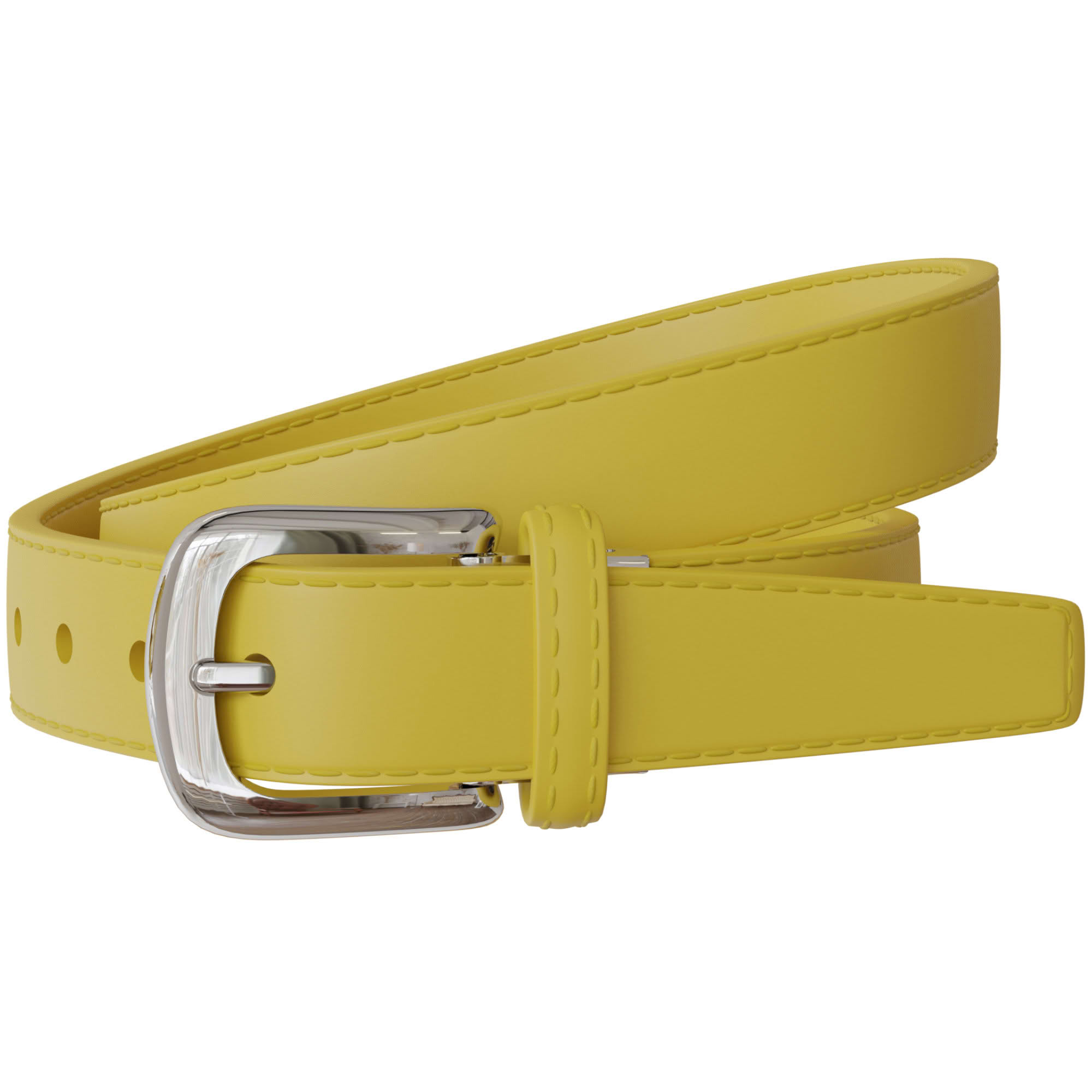 Damen Gürtel Spalt Leder – Sommerfarben mit silberner Schnalle